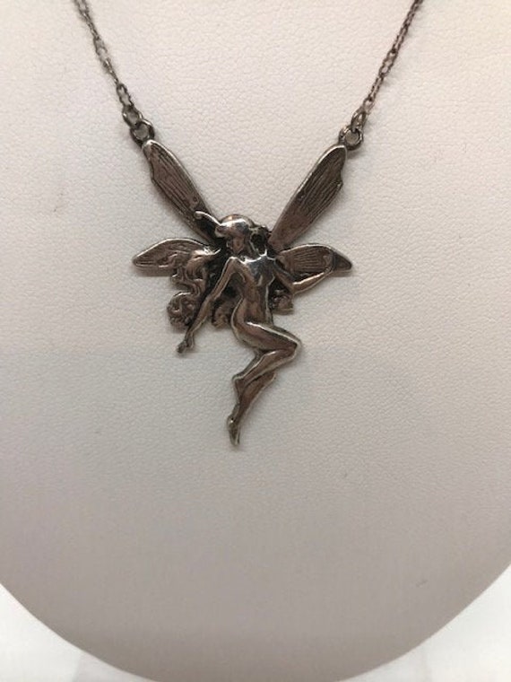 Art Nouveau Sterling Fairy Necklace