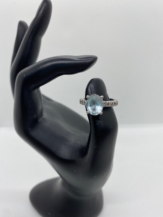 EFFY 14K White Gold Aquamarine and Diamond Ring