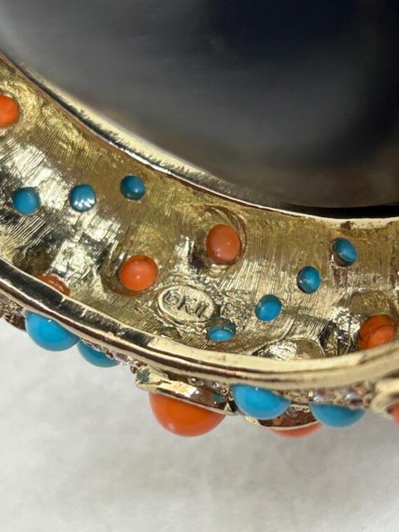 Kenneth J Lane Coral and Turquoise Clamper Bracel… - image 4