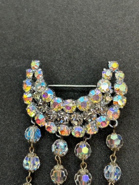 Smashing Large Rhinestone Crescent Moon Pin - image 2