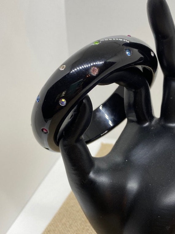 Plastic Rhinestone Bangle Bracelet - image 2