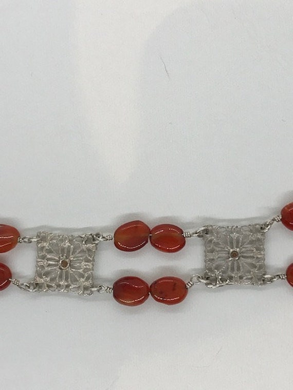 Silver Carnelian Handcrafted Bracelet - image 3