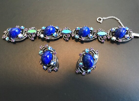 Elsa Schiaparelli Signed Bracelet and Earrings