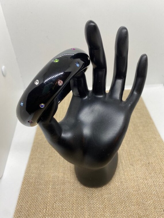 Plastic Rhinestone Bangle Bracelet - image 1