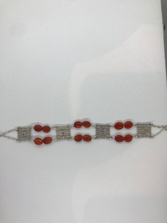Silver Carnelian Handcrafted Bracelet - image 1