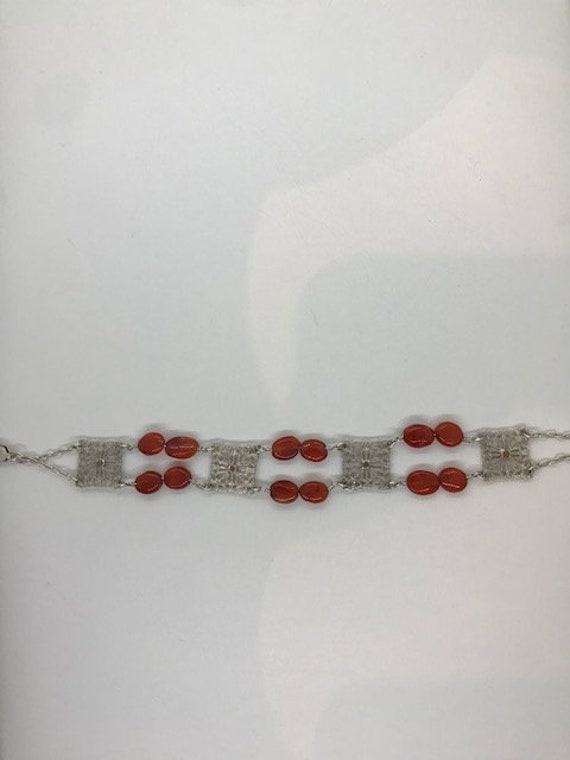 Silver Carnelian Handcrafted Bracelet - image 4