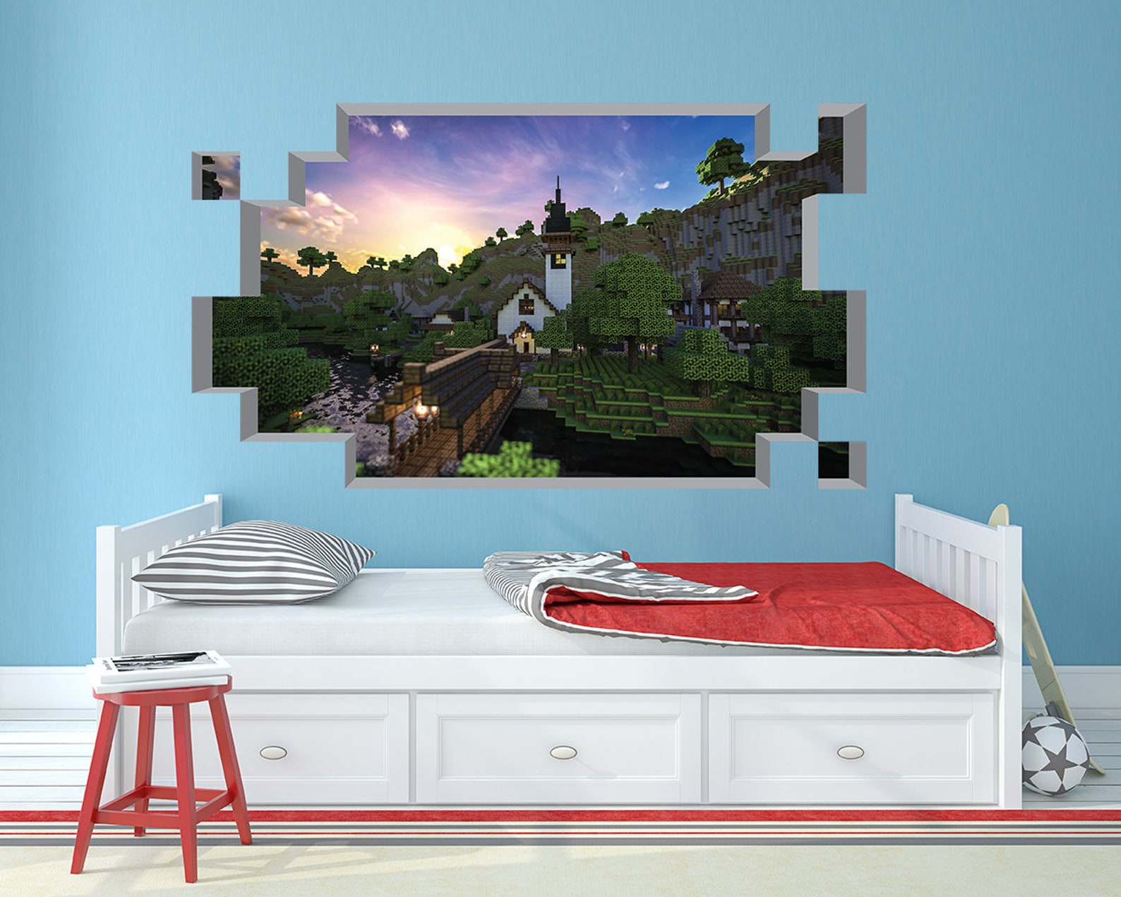 Video Game Decal Mine Craft Decal unofficial Wall Decal Decor Bedroom ...