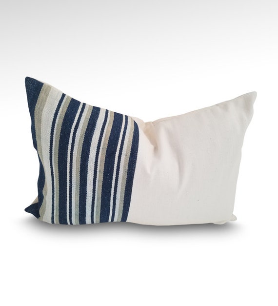 navy mudcloth pillow