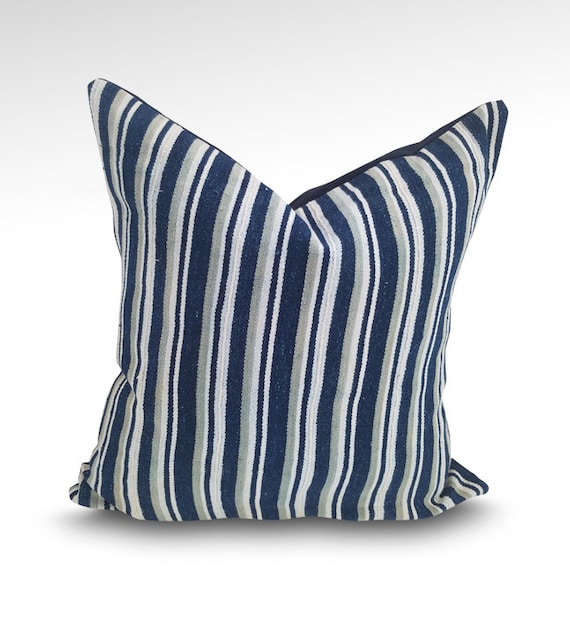 navy mudcloth pillow