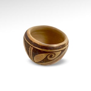 Pot, Hopi Pottery, Polychrome, Vintage, Small, Brown and Red, Shelf Decor, Native American Art, Southwest Art