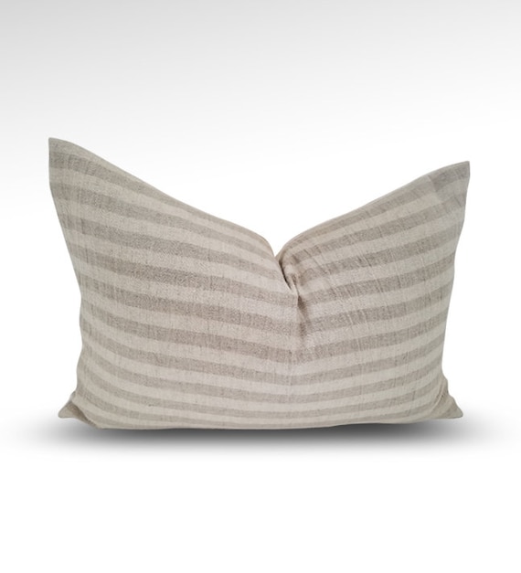 Vintage Hmong Hemp/linen Blend Tan/cream Neutral Striped Etsy