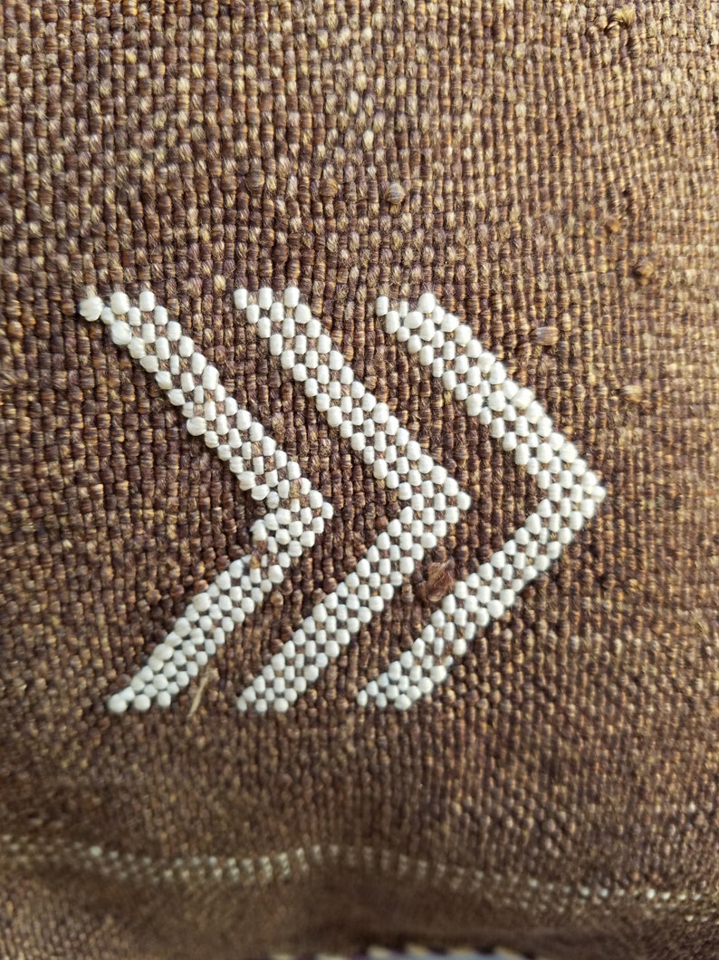 Pillow Cover, Embroidered, Moroccan, Cactus Silk, Sabra Silk, Brown, Southwest, Boho, Tribal, Throw Pillow, 21 x 19 image 4