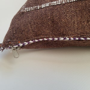 Pillow Cover, Embroidered, Moroccan, Cactus Silk, Sabra Silk, Brown, Southwest, Boho, Tribal, Throw Pillow, 21 x 19 image 2