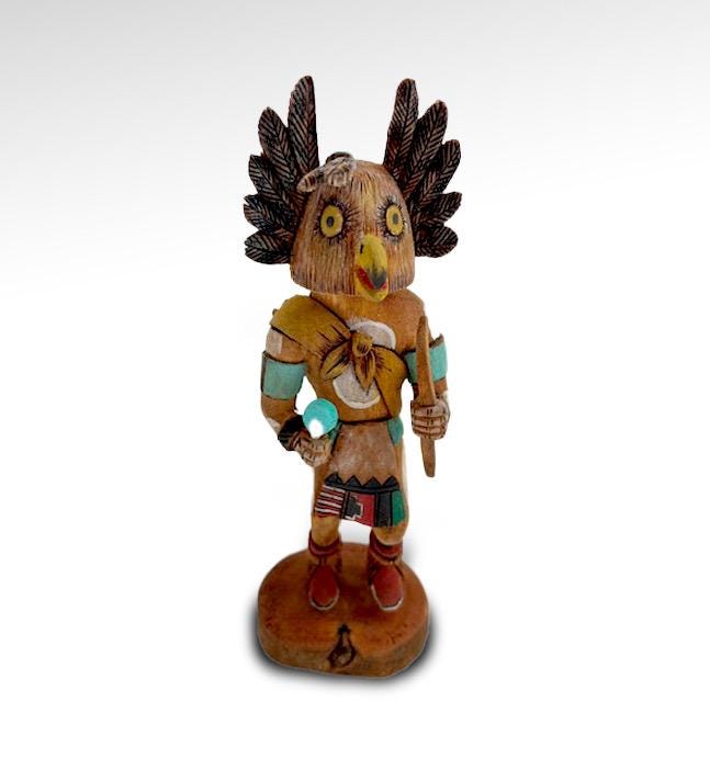 Hopi, Kachina, Vintage, Native American Art, Owl Kachina, Carved Wood, Home Decor, Shelf Art