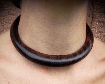 Sono Wood Curved Choker Necklace- Organic- Goddess Necklace- New Collection-Tribal Jewels- Boho- Ethnic Jewelry-Exotic Wood-Cosplay