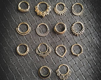 New Collection Brass Septums Piercing-1.2mmx10mm-Helix Piercing-Gypsy Jewelry-Unisex-Boho Jewels-Body Modification-Tragus Piercing