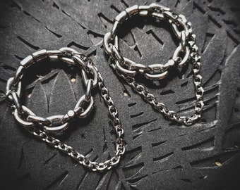 316L Steel Unisex Chain Hoops Ears Weight-New Co-Industrial Jewels-Stretched Ears-Body Modification-Design Jewels-Hoops Ears Weight-Boho
