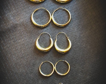 Brass Hoops Earrings Collection-Minimalist Design-New Collection-Different Size-Tribal Jewels-Ethnic-Tribal Fusion-Boho Jewels-Unisex-New