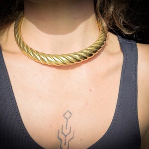 Industrial Twisted Celtic Choker -Brass OR Silver Plated-New Co-Boho Jewelry-Unisex-Tribal Necklace-Cosplay Jewels-Choker Design-Goddess