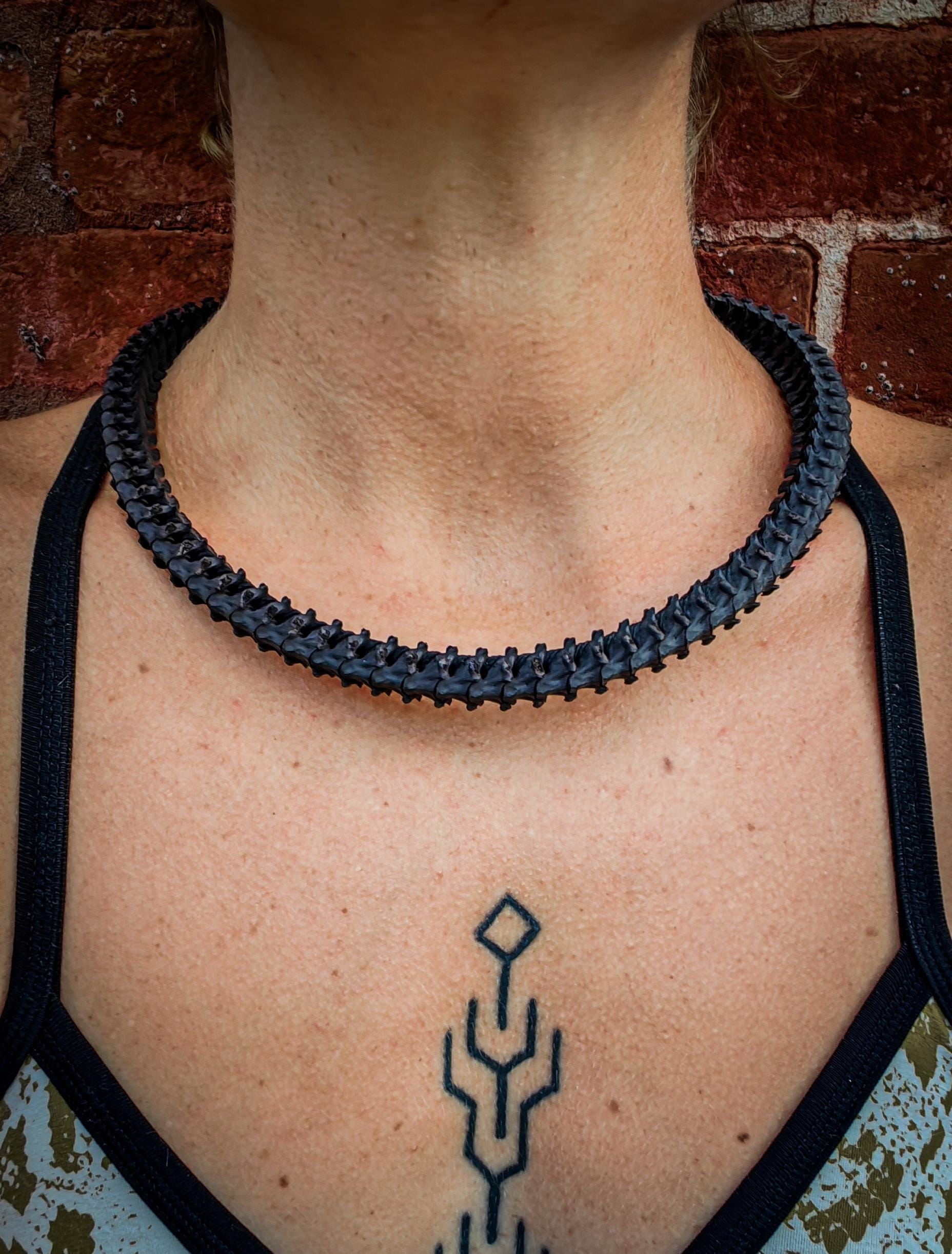 Unique Tribal Original Snake Bones Half Polished Vertebraes Unisex