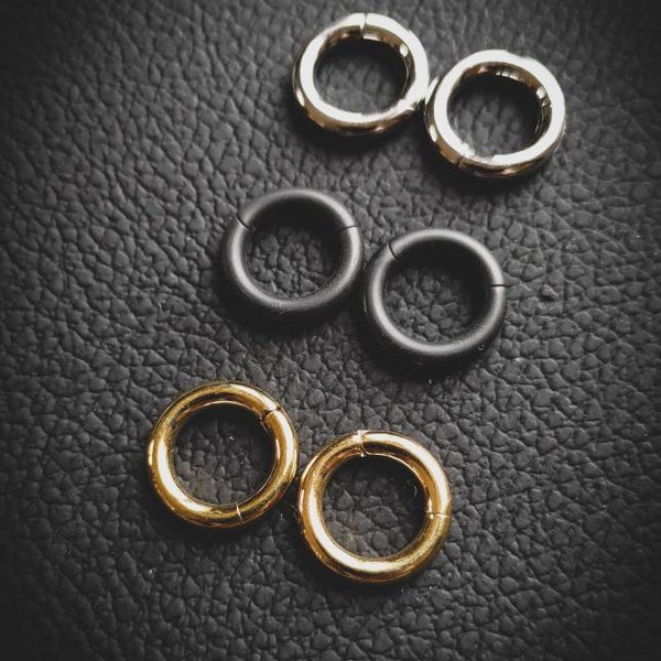 316L Steel Segment Ring Small Hoops Unisex Earrings-Stretched Ears-Body Modification-Minimalist Design Jewels-Industrial Earrings-Clicker