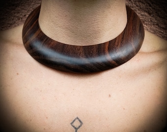 Sono Wood Large Curved Choker-Organic Jewelry-Boho Necklace-New Collection-Gypsy Jewelry-Goddess Jewels-Ethnic-Tribal Choker