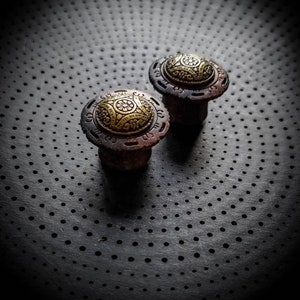 Ottone o argento placcato Mandala biomeccanico Sono Legno Tappi per orecchie unisex-Nuova collezione-Orecchie allungate-Modifica del corpo-Gioielli Boho-Tribale