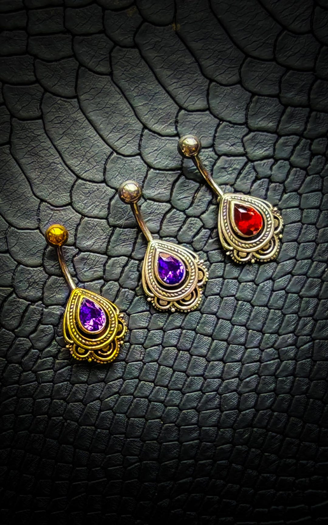 Silver 925 Gold Brass Steel Rosecut Peridot OR Garnet Ornamental - Main Image