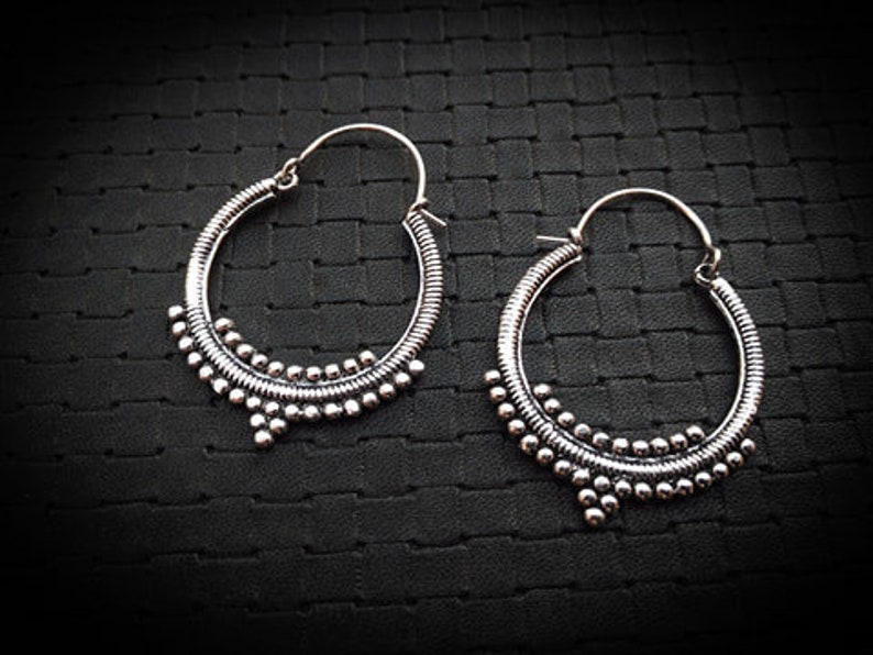 Medium Size Traditional Rajasthani Design Earrings Silver Etsy