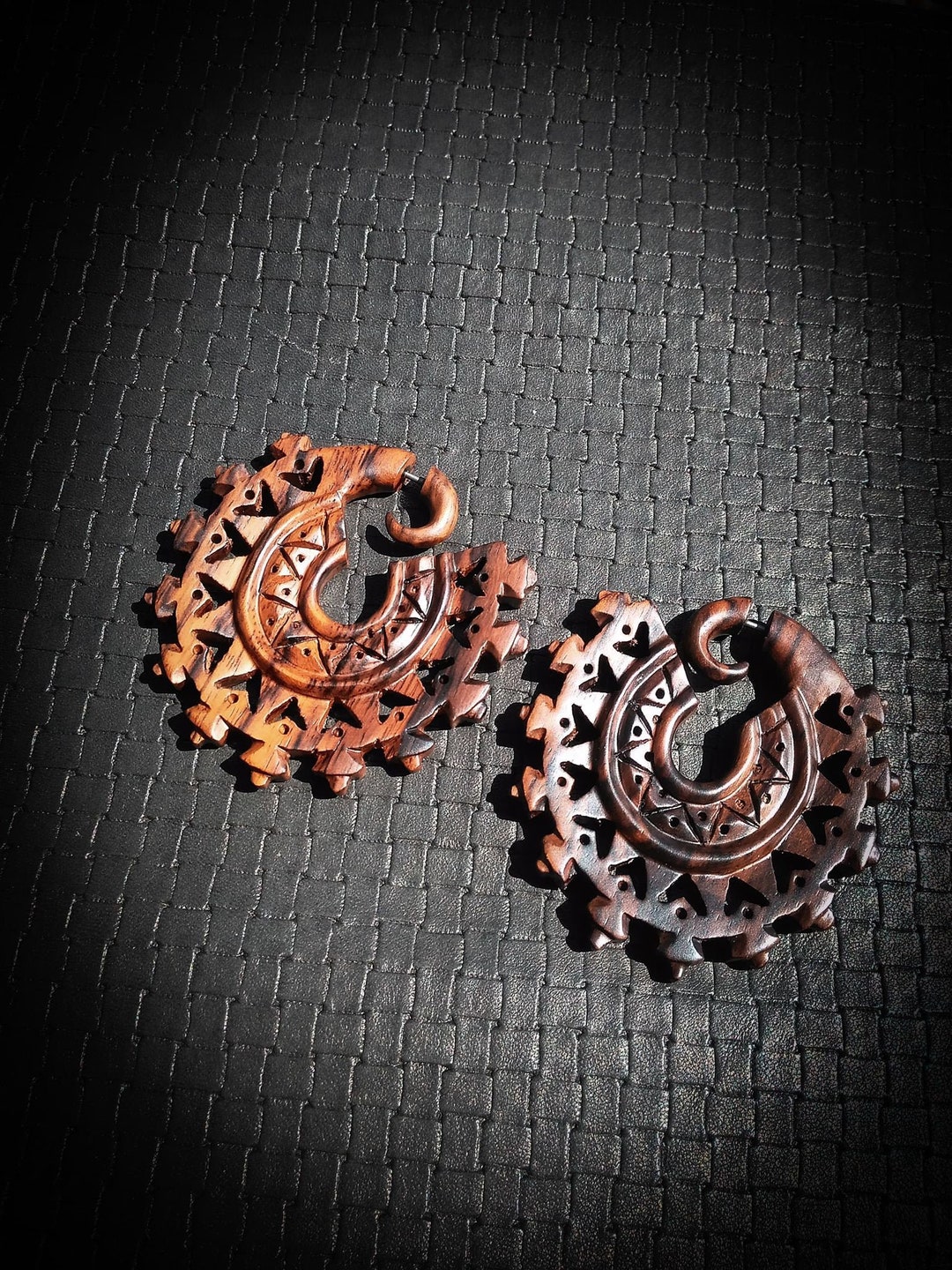 Fake Wood Expansors Earrings-1mm-18ga-sawo Wood-new Collection-boho ...
