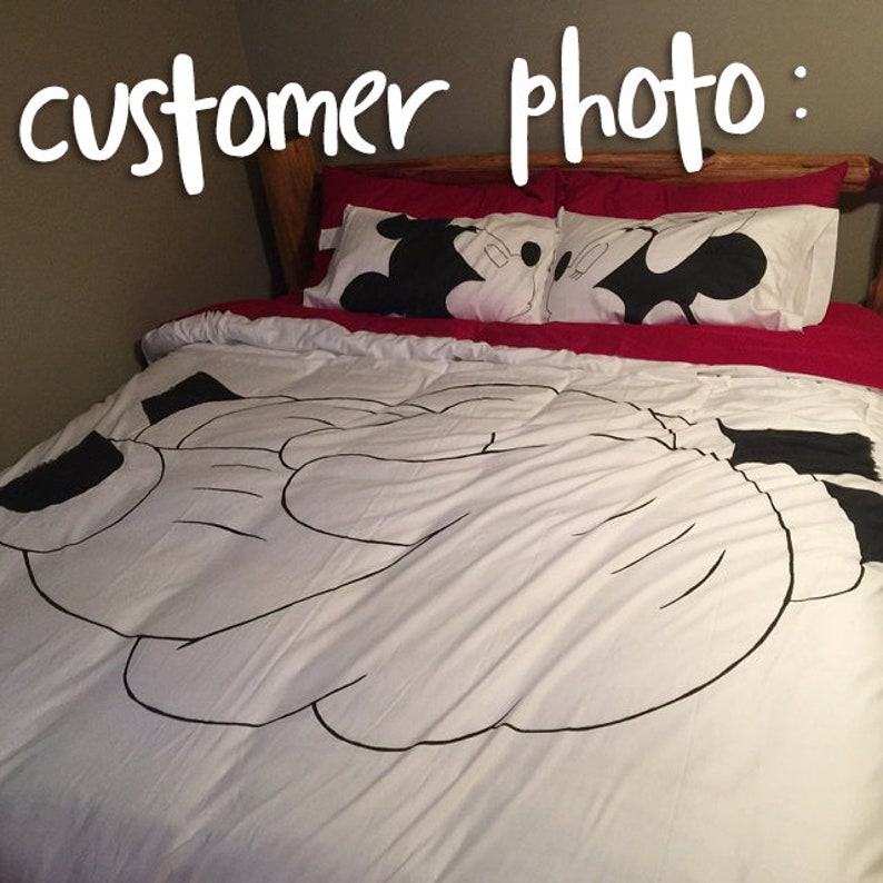 Mickey and Minnie Couple pillowcases Disney wedding his and hers gifts idea Disney bedding cotton anniversary gift engagement gift