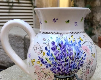 Original Ceramic - Lavender pitcher by Florence Tholance