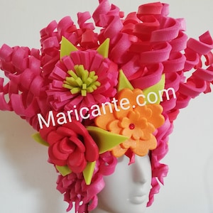 Foam wig curly flower