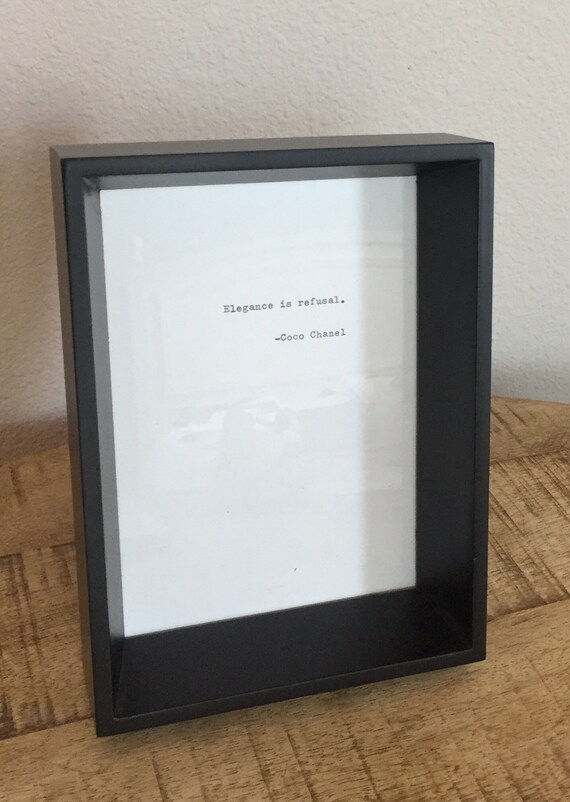 Coco Chanel Framed Quote Elegance Is Refusal Etsy Coco Chanel Framed Quote Elegance Is Refusal Etsy
