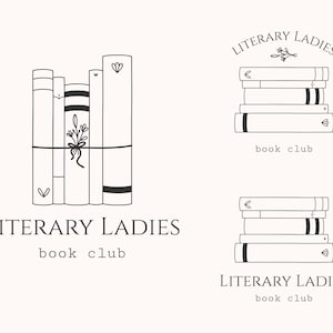 Logo Premade.Logo Personalizzato.Logo Blogger.Logo Minimalista.Logo Disegnato A Mano.Logo Libreria.Logo Pila Libro.Logo Lettura Scrittura.Illustrazione Libri