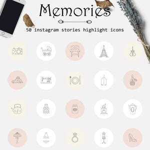 Memories-Instagram highlights icons. 50 Icons Instagram covers . Template . Social Media .