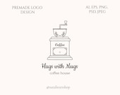 Premade Logo. Business logo. Feminine logo. Logo Design branding. Small business. Coffee Shop Logo. Hand drawn logo. Custom logo. Cafe logo