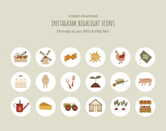 Highlight Cover Icons/Garden Farm Instagram Covers/Story Highlight Icons/ Social Media Icons/Highlight Covers for Social Media/Country life