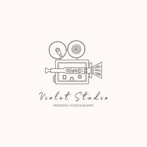 Premade Logo.Custom Logo.Wedding Logo.Blogger Logo.Minimalist Logo.Hand Drawn Logo.Wedding videographer.Camera Logo.Video camera