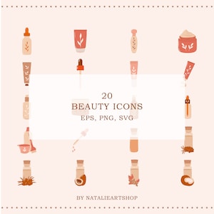 Beauty icon set/Spa icon package/Cosmetic illustration/Skincare clipart/Instagram story highlight/Logo elements/Beauty salon icons/Self care