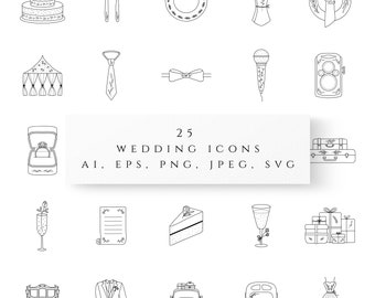 Wedding icons PNG,Wedding logo elements SVG, Instagram highlights,Wedding icon clipart,Wedding illustration,Wedding line icons,Wedding Party