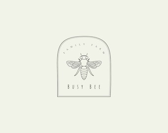 Bee Premade Logo Design,Bee Logo,Bee Branding,Bumblebee Logo,Minimal Logo,Honey Bee Logo,Farm Logo,Line art,Feminine Business Logo,Farming