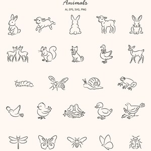 Lente lijntekeningen illustratieset | Bloemenillustraties PNG, SVG, EPS afbeelding 2