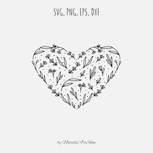 Hart met bloemen-Valentijn hart PNG-Valentijnsdag SVG-Valentine illustratie-Liefde illustraties-Moeder dag clipart-Valentijnsdag decor