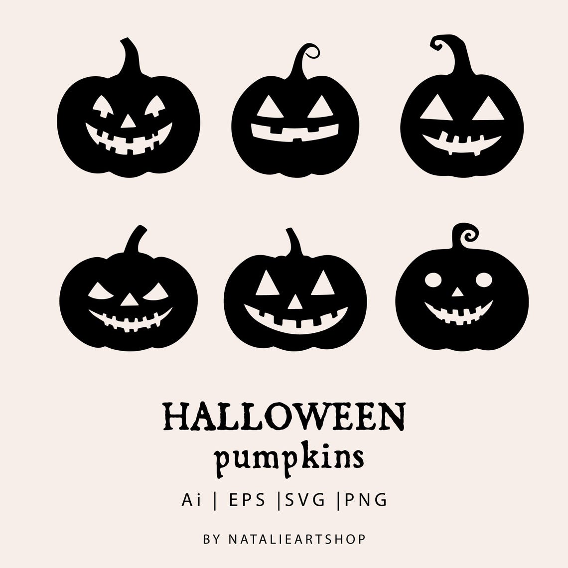 Halloween Pumpkin Silhouette Svg Bundle, Jack-o-lanterns Svg, Halloween ...