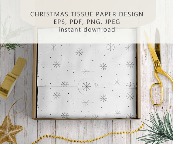 Digital Christmas Tissue Paper Design/Festive Tissue Paper/Product Wrapping Paper PDF/Packaging Design/Branding Stationery/New Year Pattern