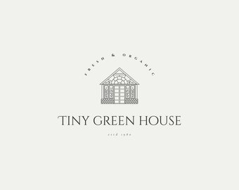 Greenhouse premade logo,Gardening Logo,Botanical Leaf Logo,Floral House Logo,Farming Vector Logo,Line Botanical Logo,Flower Market Logo