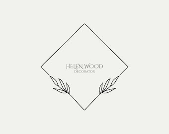 Premade Logo Custom Logo Wedding Botanical Leaf Floral Blogger Photography Organic Minimal Logo Hand Drawn Logo Premade Brand Design