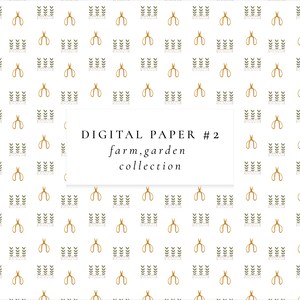 Digital Paper Set/farm Seamless Pattern/scrapbook Paper Pack/garden ...