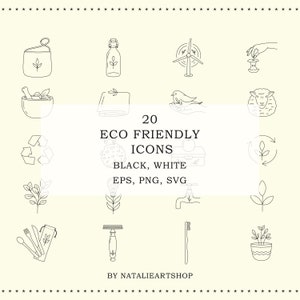 Nachhaltiges Icon Set/Zero Waste/Umweltfreundliche Illustration/Recycling/Umwelt/Grünes Leben/Planer Icon Set/Umrissene Symbole/Line Art/ Vektor